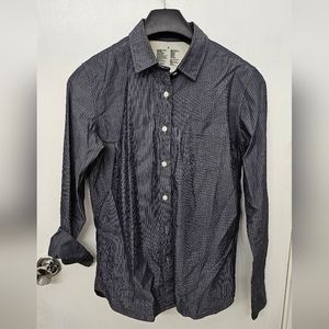 Muji's Women's Poplin Dress Shirt Striped Small